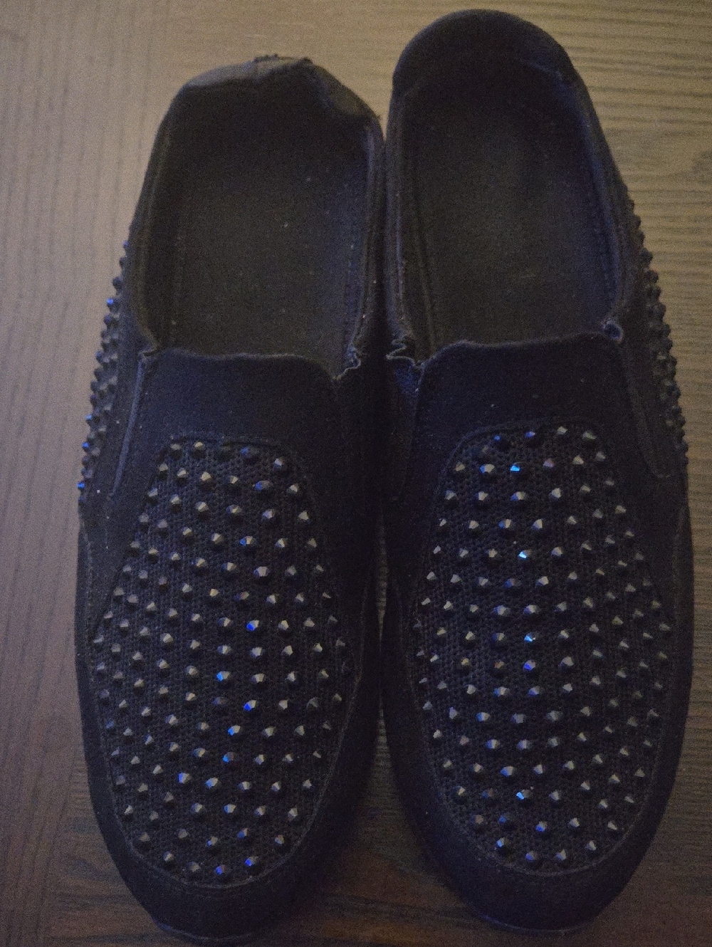 Kenneth Cole Black Studded Slip-On Loafers